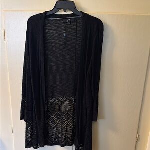 Black Open Knit Women's Sweater